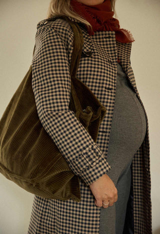  Sac Week-End Velours Olive Marine  gabrielle paris coton en herbe