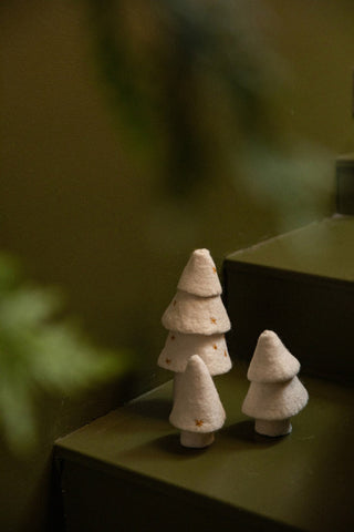 Sapins set de 3 muskhane coton en herbe noel