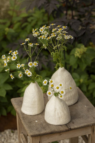 Set de 3 cache-vases clochettes vases muskhane coton en herbe