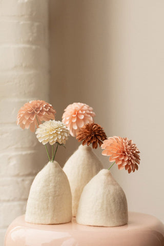 Set de 3 cache-vases clochettes vases muskhane coton en herbe