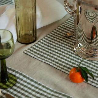 Set de table Vichy kaki gabrielle paris coton en herbe