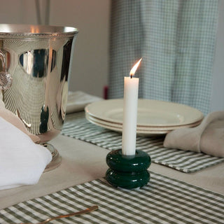table avec Set de table Vichy kaki gabrielle paris coton en herbe