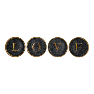 Sous-verre Love en métal doré signé Boncoeurs, création artisanale élégante pour sublimer vos tables, disponible chez la boutique Coton en Herbe