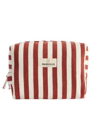 Trousse de toilette rayure Rouge gabrielle paris coton en herbe