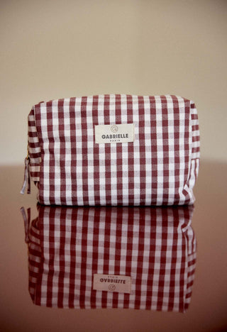 Trousse de toilette vichy bordeaux gabrielle paris coton en herbe