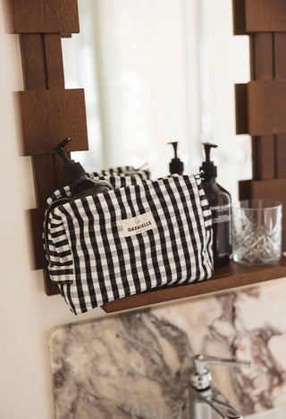 Trousse de toilette vichy noir gabrielle paris coton en herbe