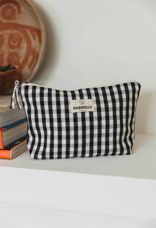 Trousse vichy noir beaute gabrielle paris coton en herbe
