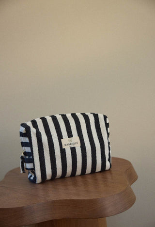 Trousse de toilette rayure noir gabrielle paris coton en herbe