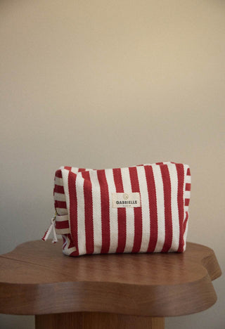 Trousse de toilette rayure Rouge gabrielle paris coton en herbe