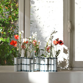 Vase d'Avril Porcelaine tsétsé coton en herbe