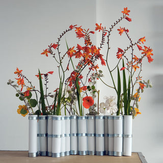 Vase d'Avril Porcelaine tsétsé coton en herbe