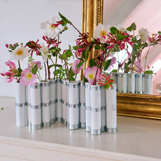 Vase d'Avril Porcelaine tsétsé coton en herbe