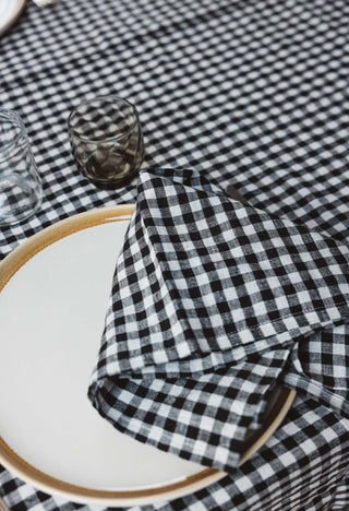 Nappe en lin vichy Noir gabrielle paris coton en herbe